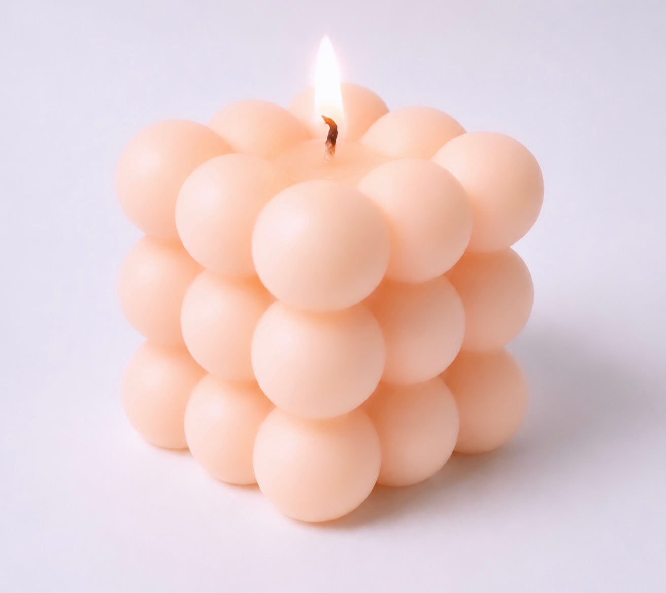 White maple & musk  square bubble candle