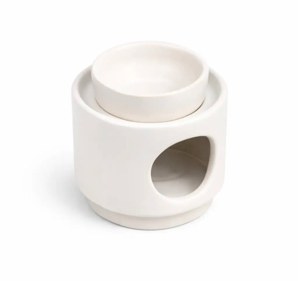 White two part ceramic burner
