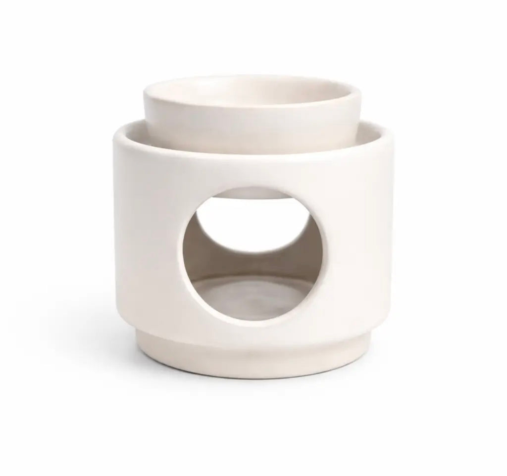 White two part ceramic burner